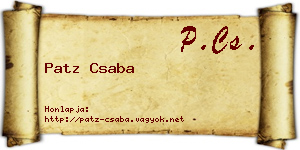 Patz Csaba névjegykártya