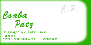 csaba patz business card